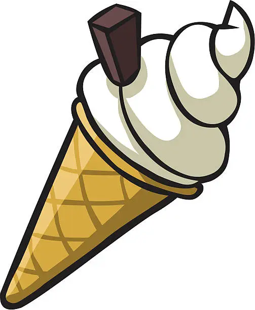 Vector illustration of Cartoon Ice Cream Cone
