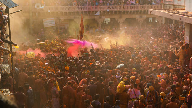 istock Holi celebration at Barsana Nandgaon, India 1487719843