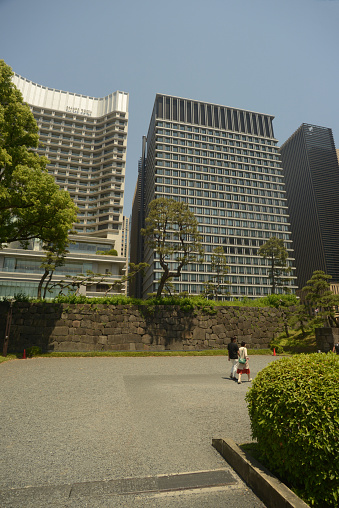 Shooting the state of the building group in the direction of Otemachi from the Imperial Palace,\nShooting data May 04, 2023 Tokyo, Chiyoda-ku, Japan.