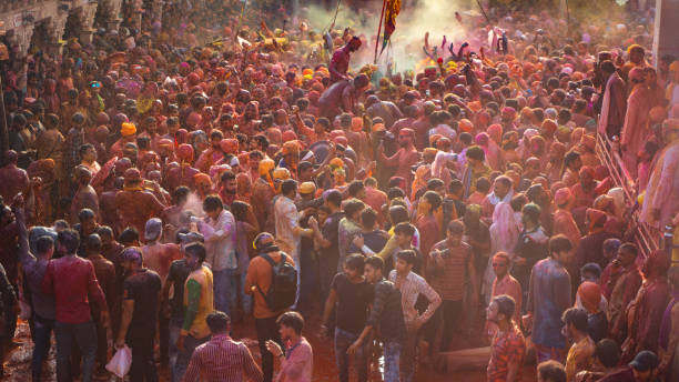 istock Holi celebration at Barsana Nandgaon, India 1487720121