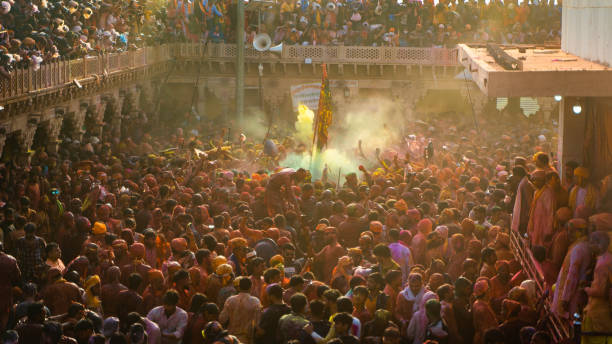 istock Holi celebration at Barsana Nandgaon, India 1487720129