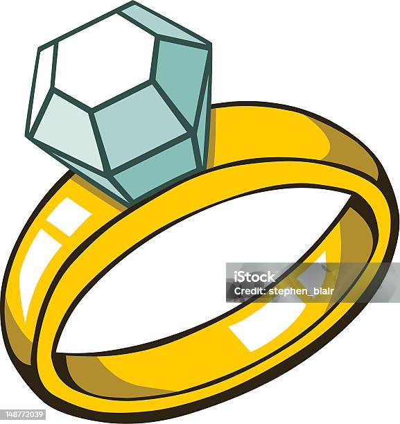 Diamond Ring Stock Illustration - Download Image Now - Diamond Ring, Ring - Jewelry, Cartoon