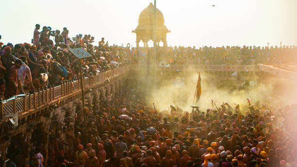 istock Holi celebration at Barsana Nandgaon, India 1487720395