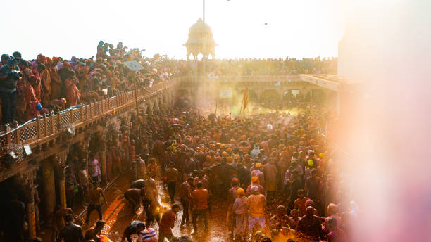 istock Holi celebration at Barsana Nandgaon, India 1487720400