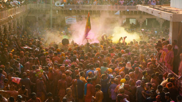 istock Holi celebration at Barsana Nandgaon, India 1487720485