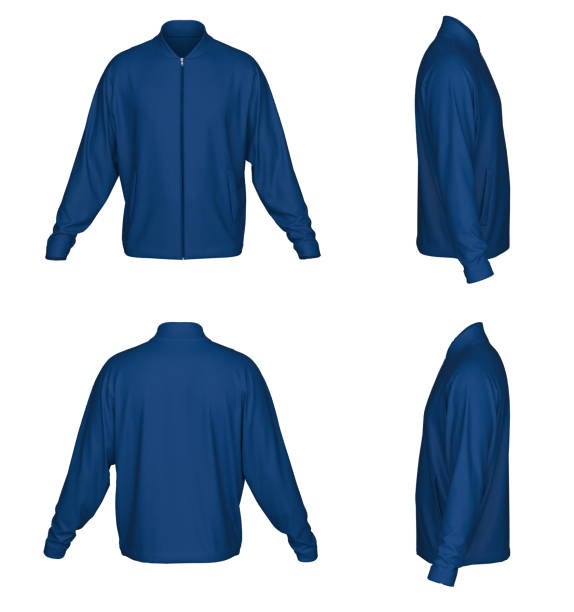 istock Sweatshirt with zipper template. Sweatshirt long sleeve. Isolated. blue 1487727954