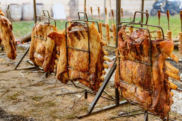 istock Barbecue ribs on the ground fire. Typical Brazilian barbecue 1487730419