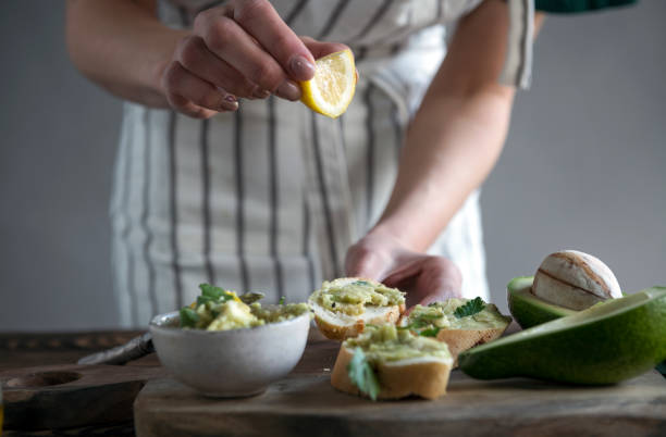 istock Healthly avocado sandwich on table 1487730810
