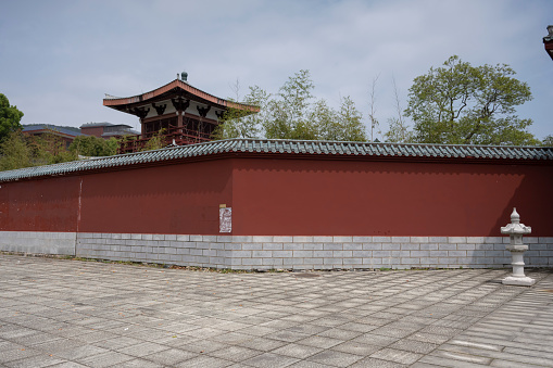 Traditional Chinese temple Red wall