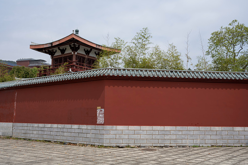 Traditional Chinese temple Red wall