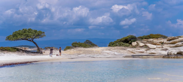 Two girls on a Karidi beach