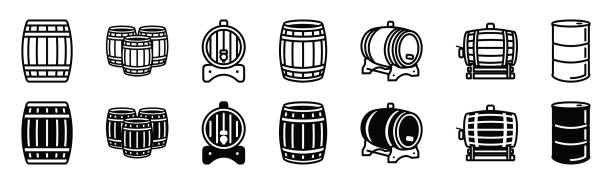 バレルアイコンベクトル - gasoline brewery beer liquid点のイラスト素材／クリップアート素材／マンガ素材／アイコン素材