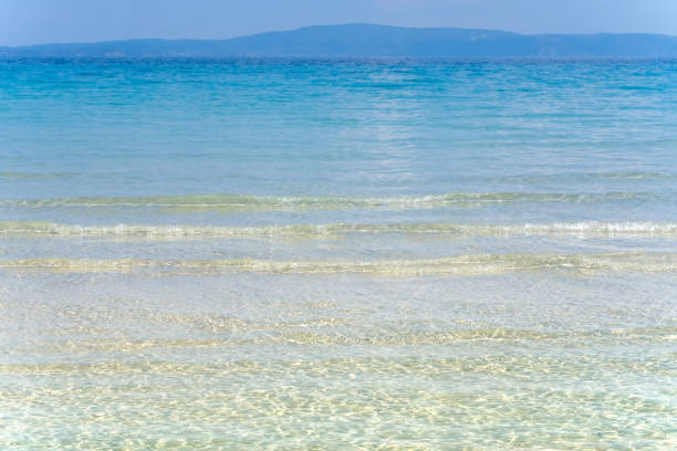 Blue sea and golden sand at Karidi beach