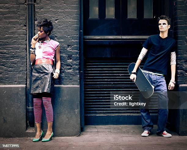 Londoners Hanging Out Stock Photo - Download Image Now - Emo, Couple - Relationship, T-Shirt