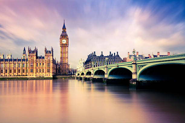 Big Ben Big Ben and Westminster Bridge, London, UK.  clock tower photos stock pictures, royalty-free photos & images