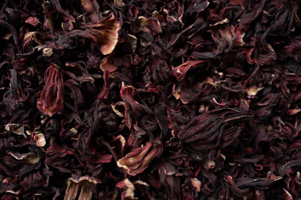 istock Dried hibiscus tea leaves close-up 1487742700