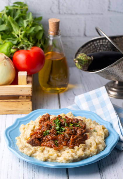 istock Turkish Food Hunkar Begendi made with Eggplant and Meat. 1487742710
