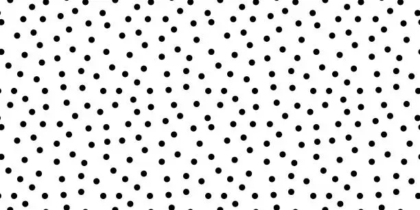 Vector illustration of random dots texture. small polka dot seamless pattern background. black and white dots