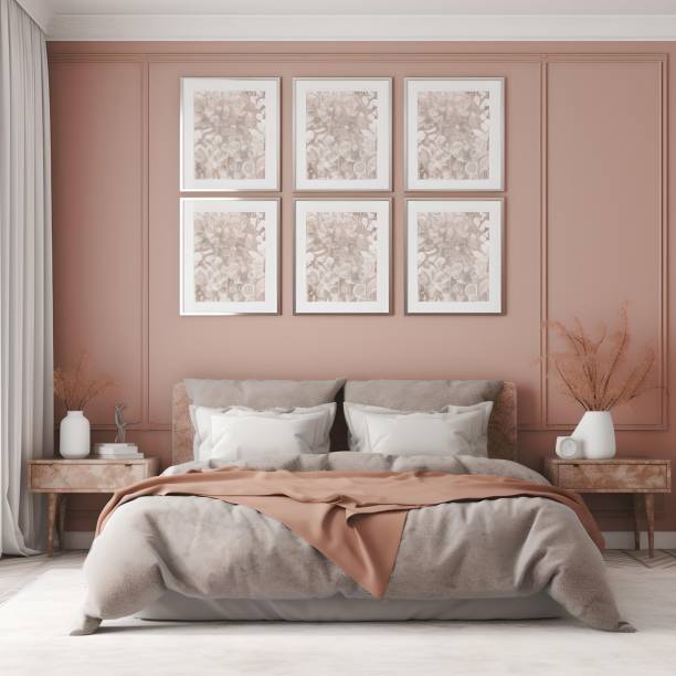 istock 3d rendering of a modern bedroom with lamp, plants and frames, creating an inviting atmosphere 1487747290