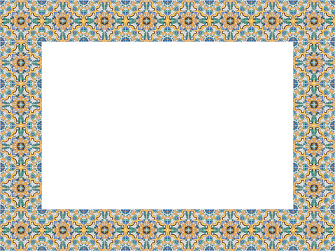 Abstract ornamental pattern as a symmetrical background on white. The source of the image montage was a shots of pink and orange azalea.