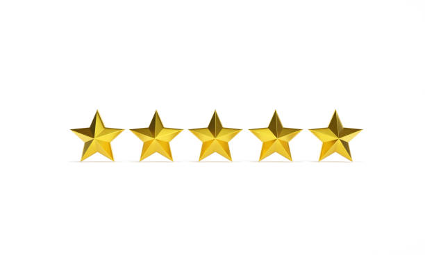 istock Star on white background, five star rating. 1487748740