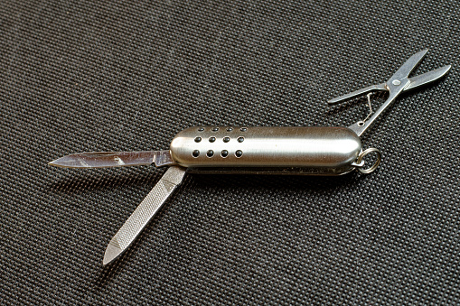 Hobby and leisure: Pocket knife with blade, scissors and file