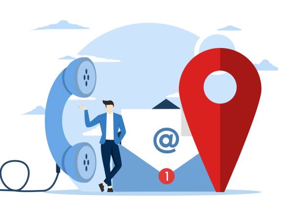 istock business contact concept, Contact us by email, phone or office location, communicate with customers or clients, business information or business channels, entrepreneur by phone, email and location pin. 1487757136