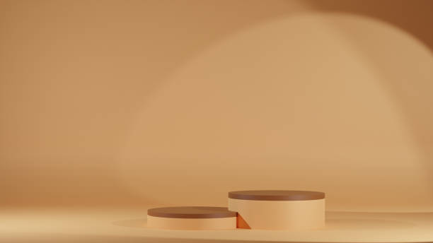 istock 3d product display podium scene with the geometric platform. 3d cylinder stand podium. Commercial background. Geometric forms in modern minimal design. 3d rendering. 1487759304