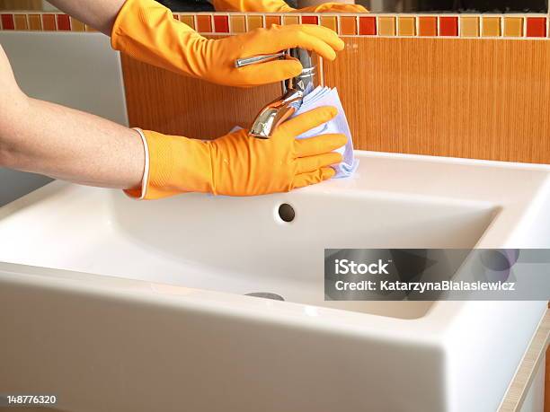 Faucet Cleaning Stock Photo - Download Image Now - Bathroom, Bathtub, Blue-collar Worker