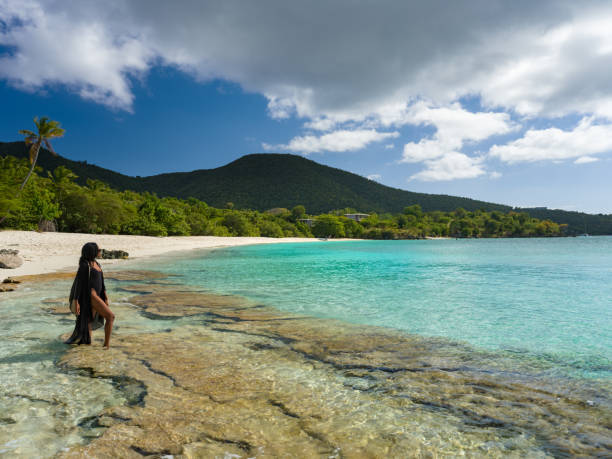 istock Woman with beach cover up 1487765475