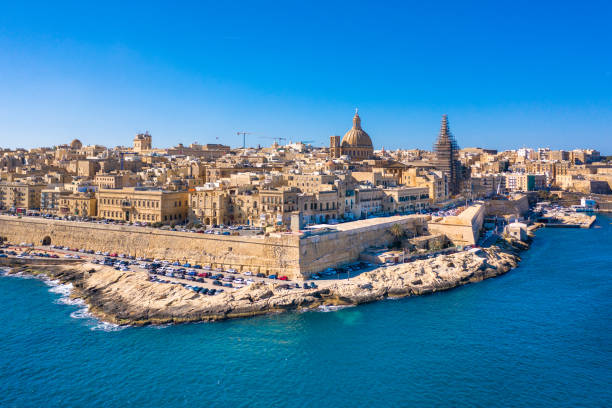 View of Valletta, the capital of Malta View of Valletta, the capital of Malta st julians bay stock pictures, royalty-free photos & images