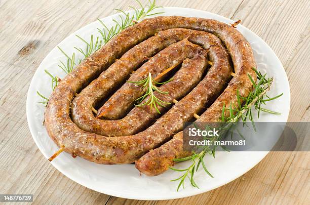 Sausage Stock Photo - Download Image Now - Barbecue - Meal, Barbecue Pork, Circle