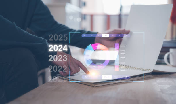 business plan 2024 Document data system Report  HR technology Concept: Businessman Manager  checking  white documents reports papers of files icon in modern office