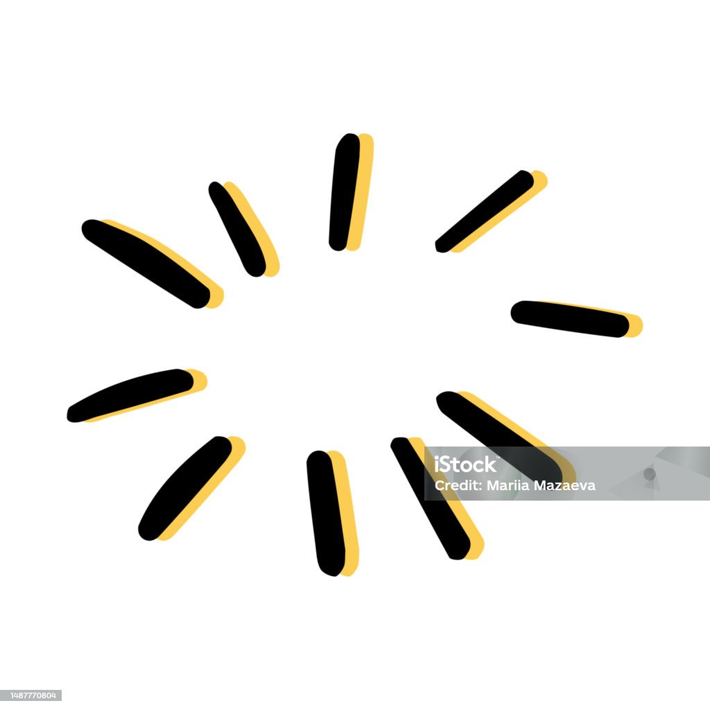 Photo Flashline Doodle Simple Sketch Line Style Element Doodle Cute Ink Pen Sparkle On White ...