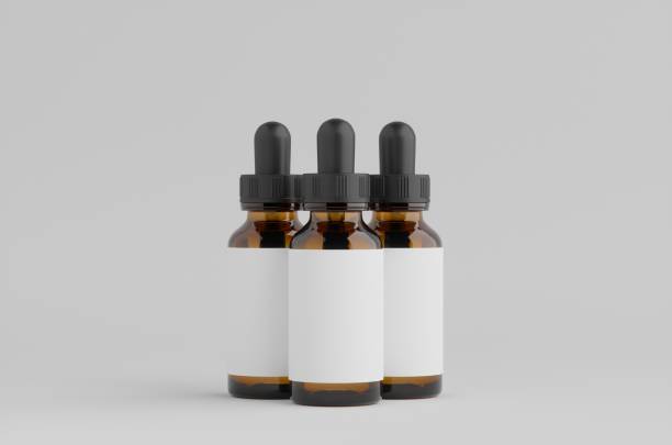 istock Dropper Bottle Brown Amber Mockup 3D Illustration 1487773637