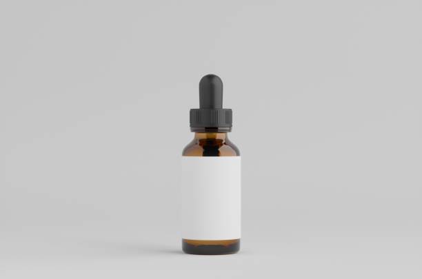 istock Dropper Bottle Brown Amber Mockup 3D Illustration 1487773663