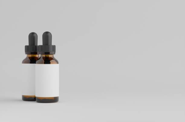 istock Dropper Bottle Brown Amber Mockup 3D Illustration 1487773664