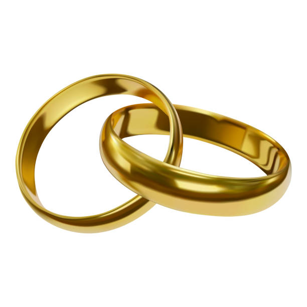 istock isolated gold wedding rings. realistic linked gold rings 1487774863