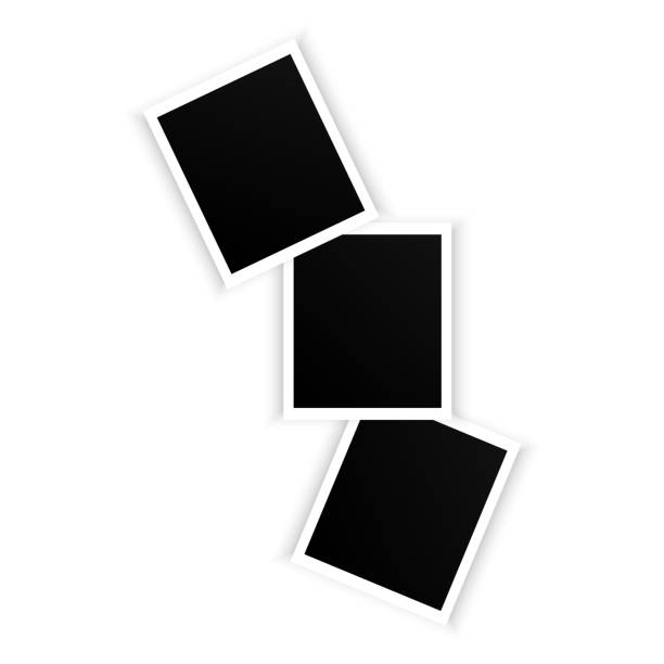 istock Photo frames in paper art style. Design element. Photo album template set. Vector illustration. 1487776719