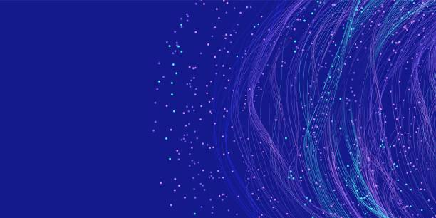 Background for a presentation on big data. Lots of dots and fibers on a blue background. Background for a presentation on big data. Lots of dots and fibers on a blue background. Copy space flow charts background stock illustrations