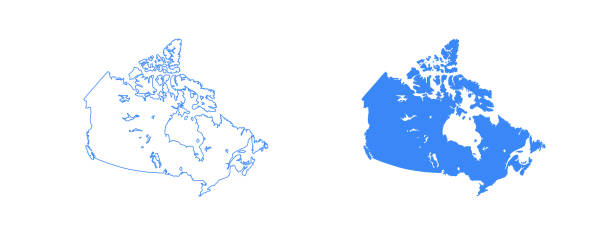 istock Canada map. North America country. World geography illustration. Vector isolated blue icon 1487780810