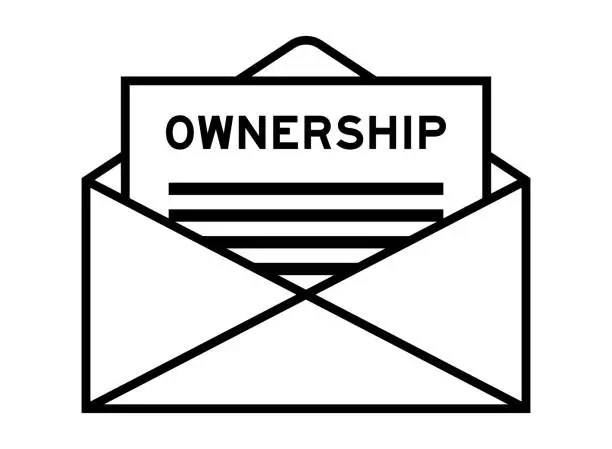 Vector illustration of Envelope and letter sign with word ownership as the headline