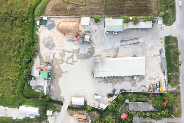 istock Concrete plant or batching plant in top view. 1487792830