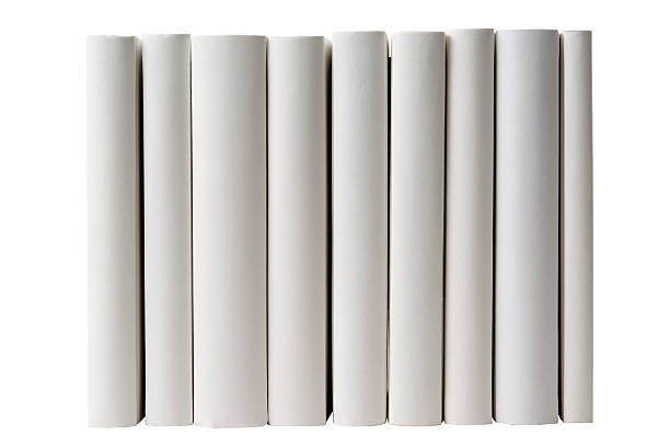 Row of blank books spine on white background Row of blank books spine isolated on white background with clipping path. rows of books stock pictures, royalty-free photos & images