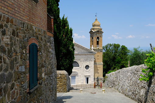 historic center of the medieval town of montalcino in the val d'orcia