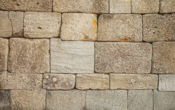 istock Ancient stone wall background and texture. These stone blocks were used to build temples in the Java region of Indonesia. 1487806740