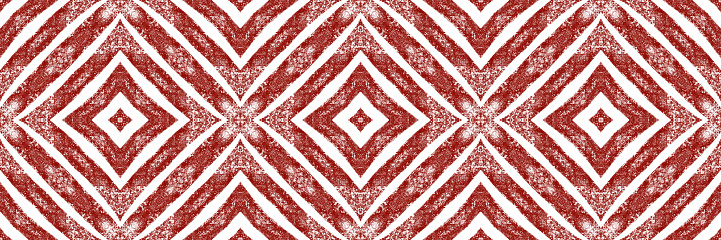 Tiled watercolor seamless border. Wine red symmetrical kaleidoscope background. remarkable decorative design element for background. Hand painted tiled watercolor seamless.