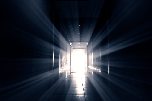 Narrow corridor of apartment building