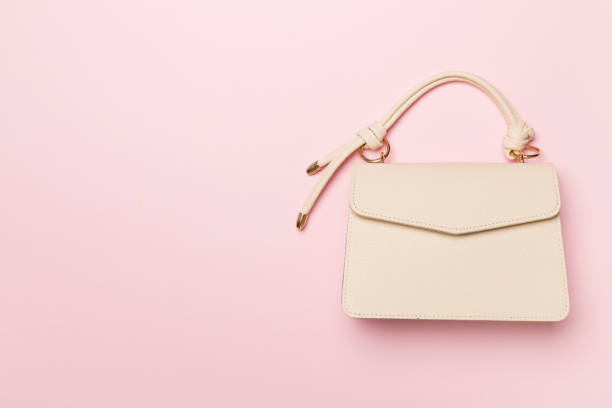 istock Fashionable leather on color background, top view 1487813140