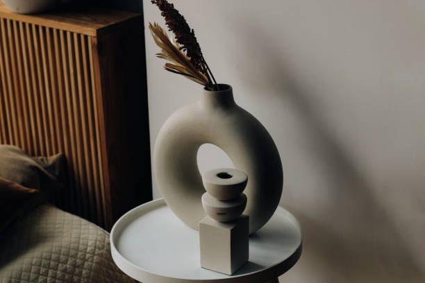 istock A modern vase with plaster decor in a cozy interior 1487814343